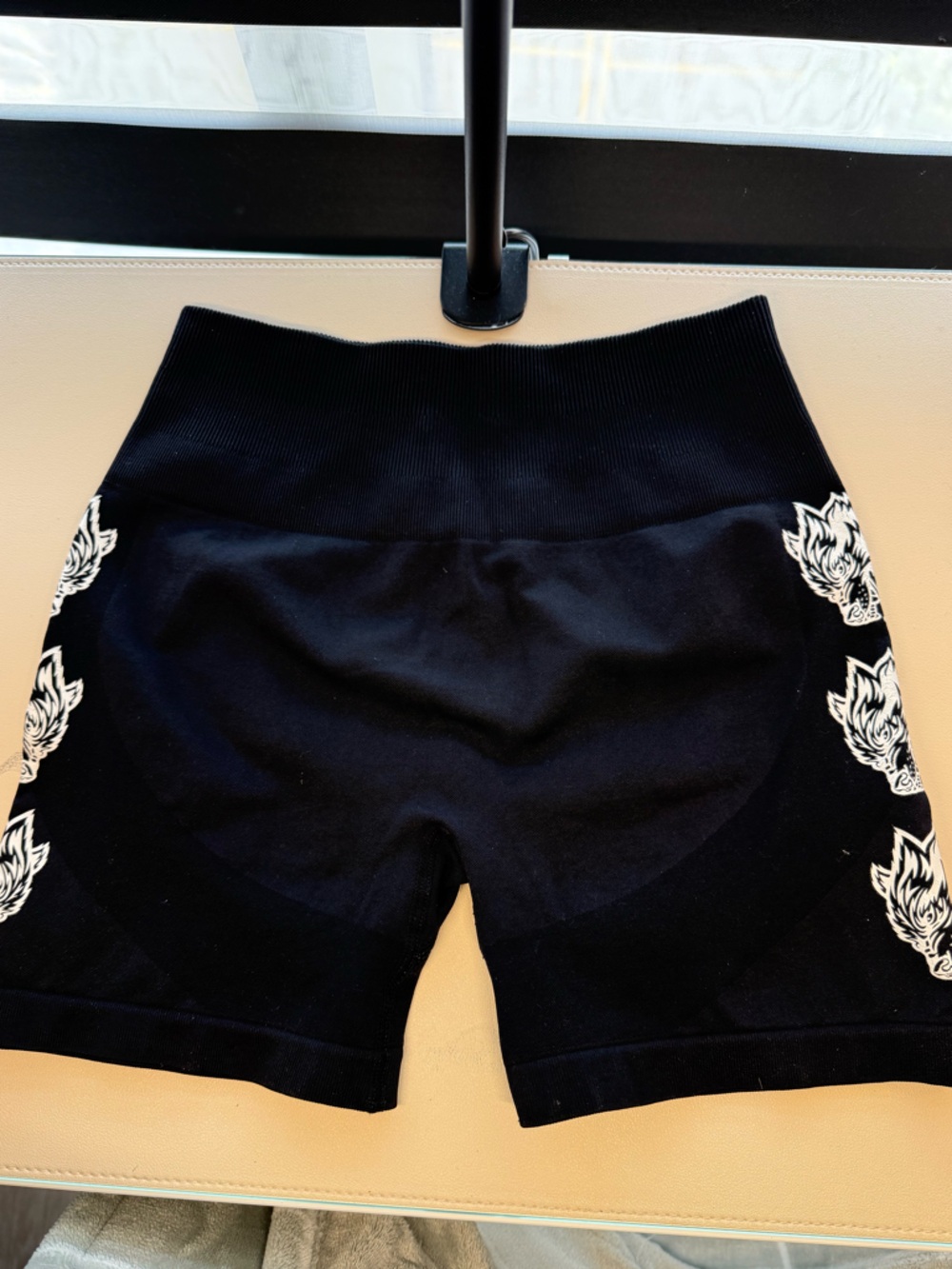 Darc Sport Black Athletic Shorts with White Tiger Logo Trim
